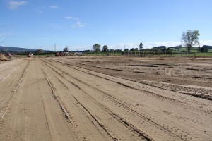 Feed pad before levelling