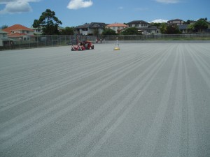 Finished artificial Turf Preperation useing Laser levelling